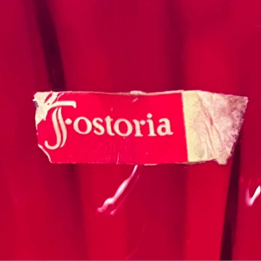 1960s FOSTORIA RUBY Handkerchief Bowl / ORIGINAL LABEL / 5.5 Inches Wide / RARE - Picture 5 of 9